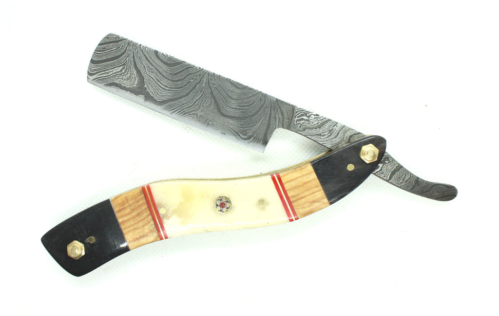 The “Scimitar” – Damascus Steel Straight Razor