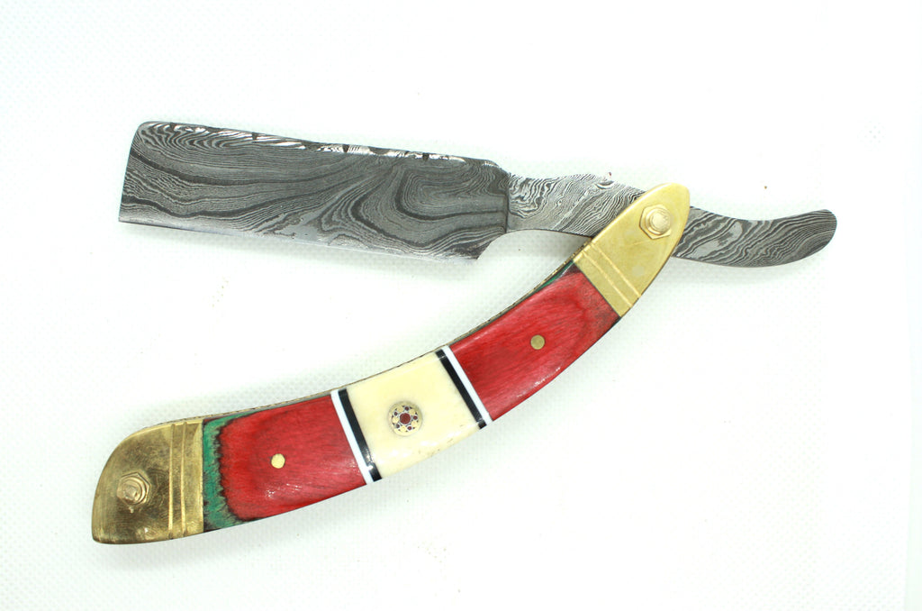 The “Cutlass” – Damascus Steel Straight Razor