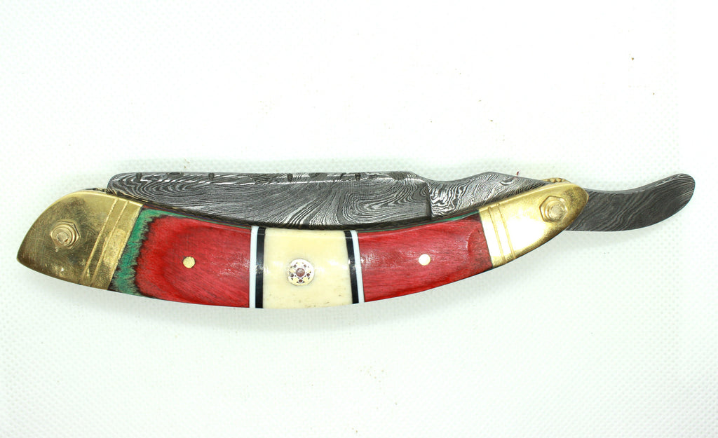 The “Cutlass” – Damascus Steel Straight Razor
