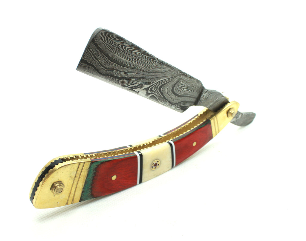 The “Cutlass” – Damascus Steel Straight Razor