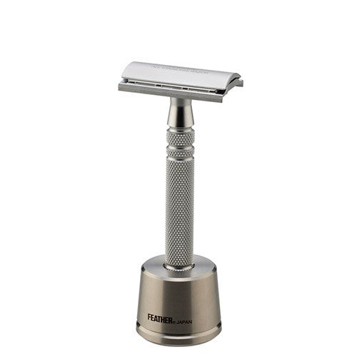 Feather Stainless Steel Double Edge Razor With Stand