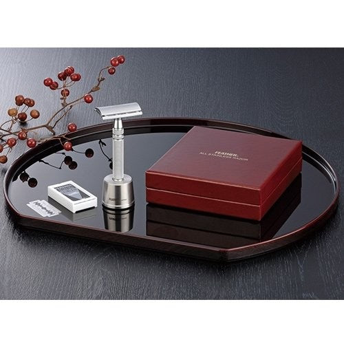 Feather Stainless Steel Double Edge Razor With Stand