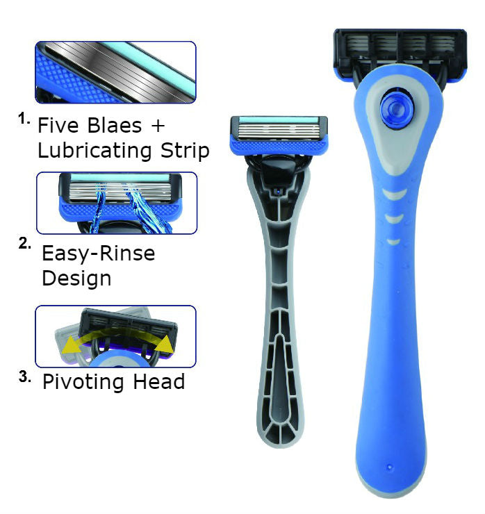 Five Blade Disposable Cartridge Razor